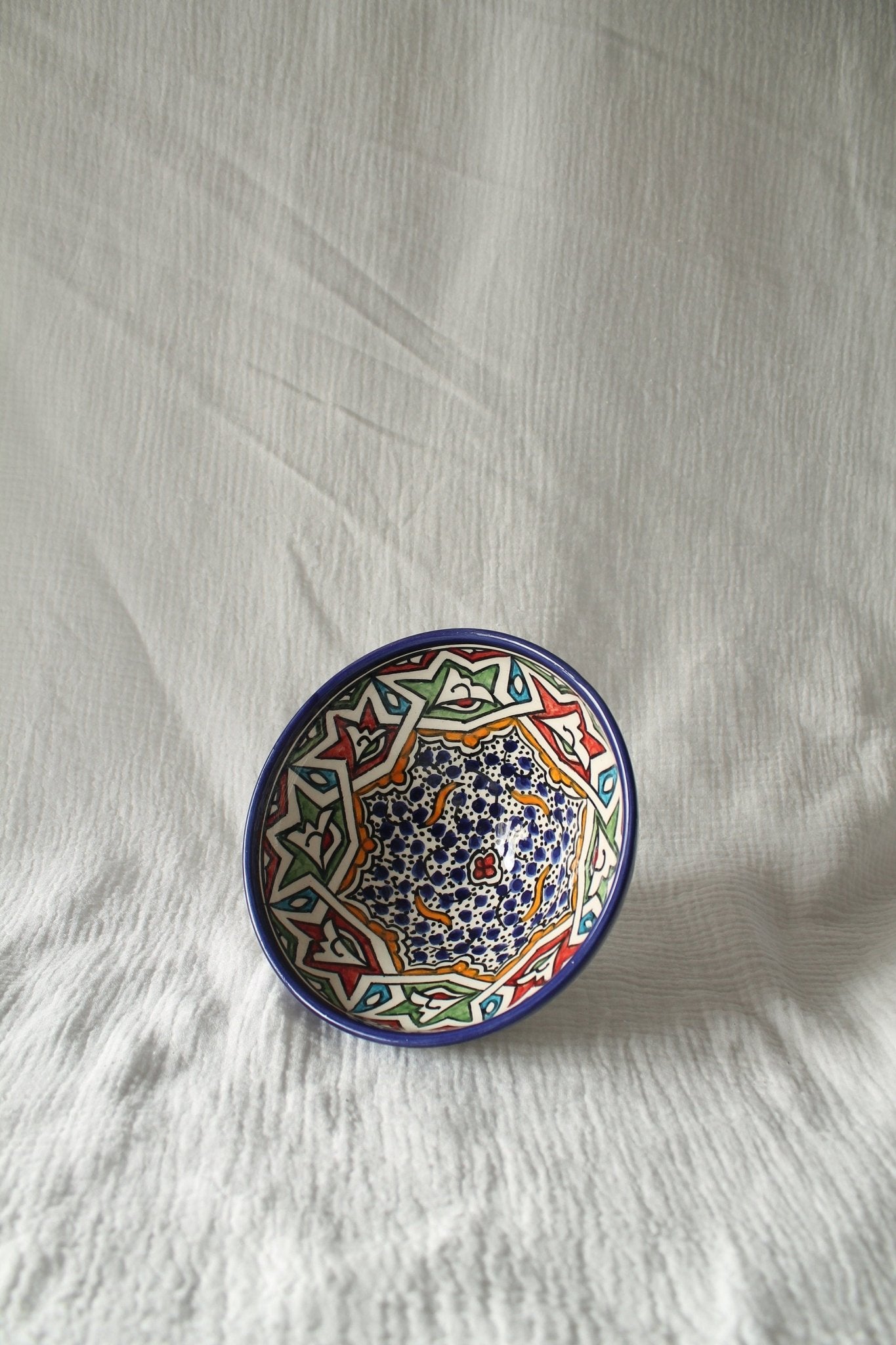 Small Ceramic Bowl, Hand painted ceramic in Fes, Morocco - Tree of Colors